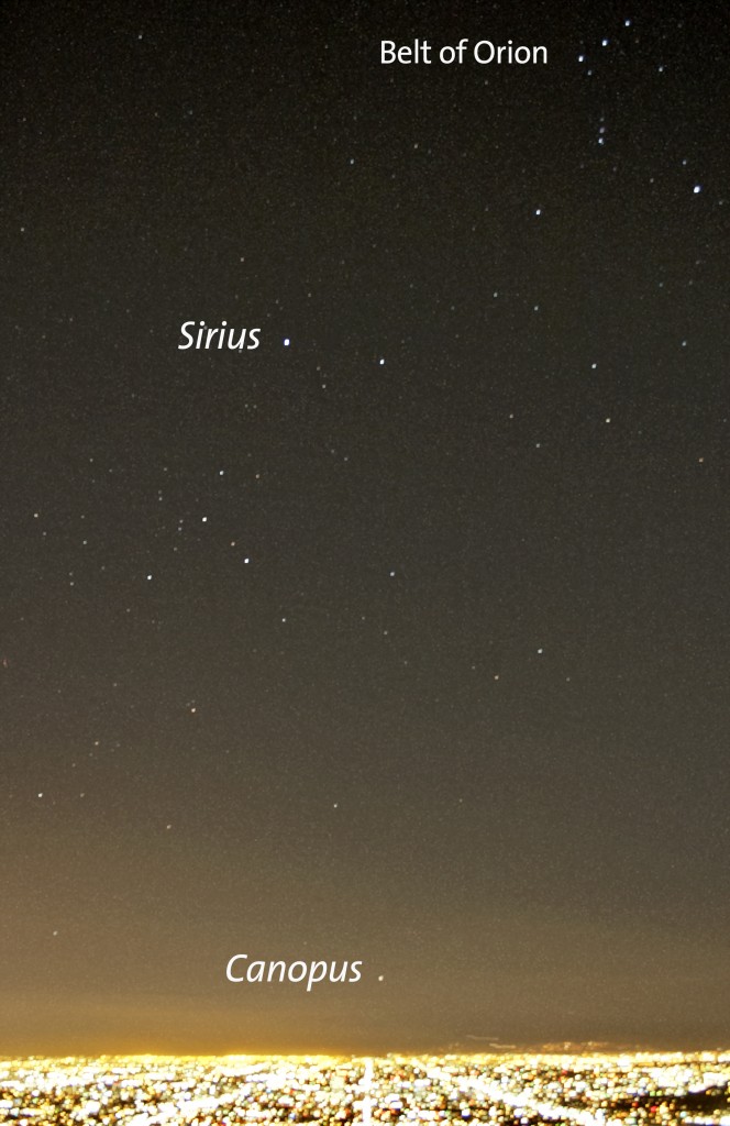 Canopus at its highest in the sky as seen from Griffith Observatory.